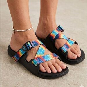 NWT Chacos Chillos Slide Sandals Colorful Outdoor Shoes Womens 9